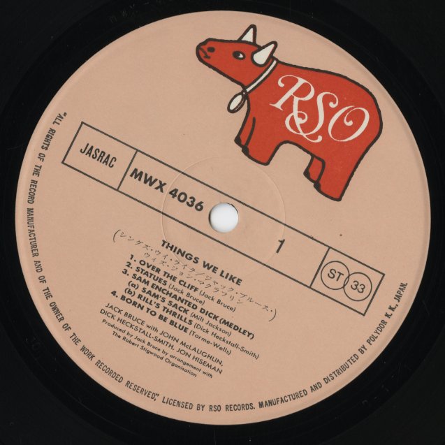 Jack Bruce / ジャック・ブルース / Things We Like (MWX 4036)