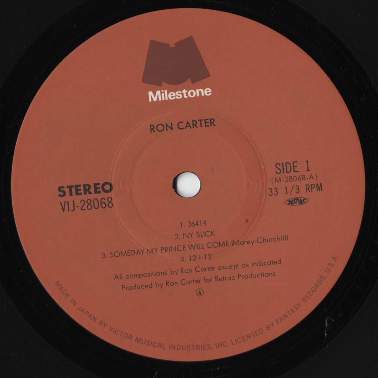 Ron Carter - The Man With The Bass (VIJ-28068) LP 1985 JPN Milestone|中古LP
