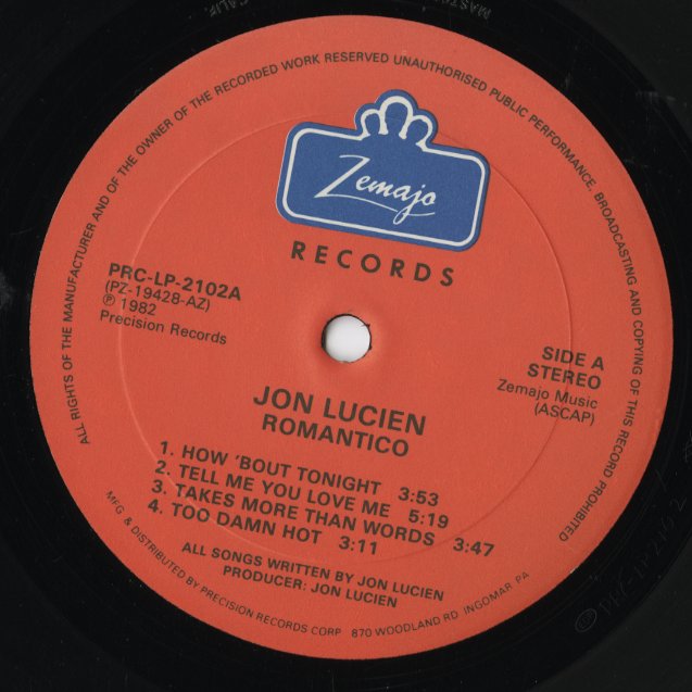 Jon Lucien / ジョン・ルシエン / Romantico (PZ 1842-1)