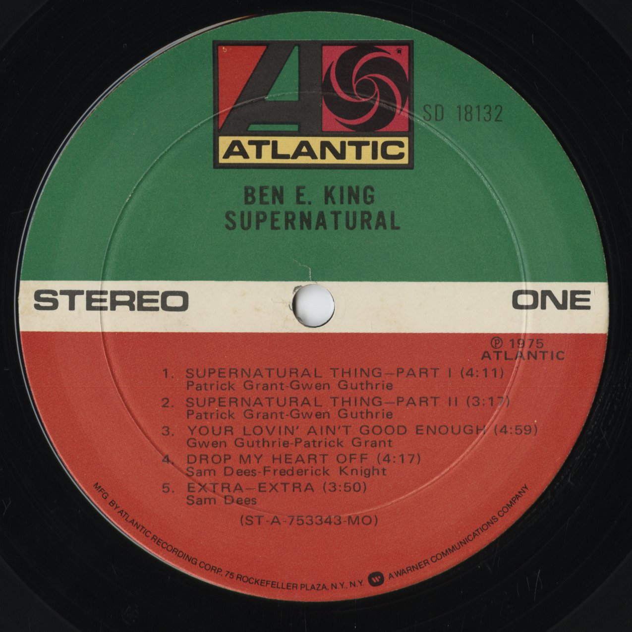 Ben E. King - Supernatural (SD18132) 1975 US Atlantic|中古LP