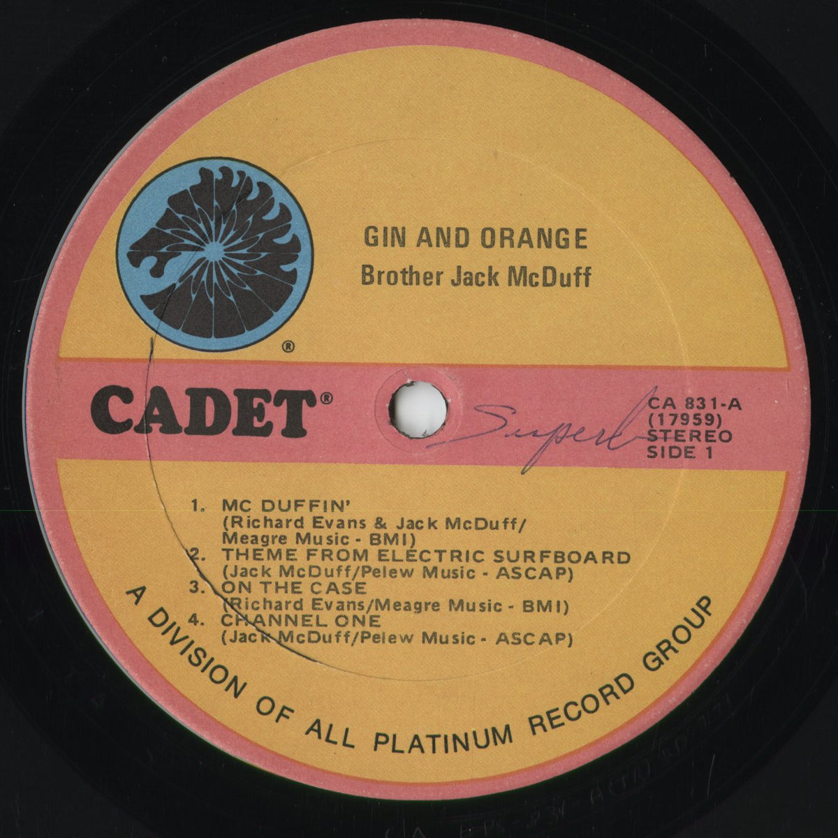 Brother Jack McDuff - Gin And Orange (LPS 831) 1977 US Cadet|中古LP