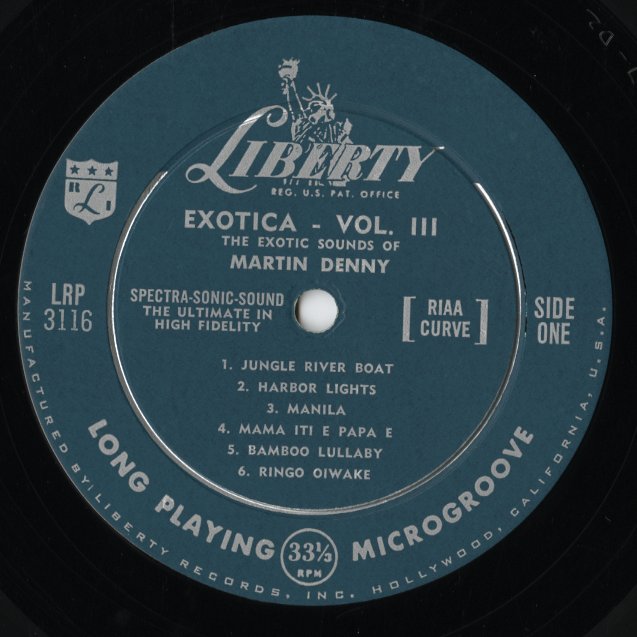 Martin Denny / マーチン・デニー / Exotica Vol.III -MONO (LRP 3116) - Turquoise Lbl.