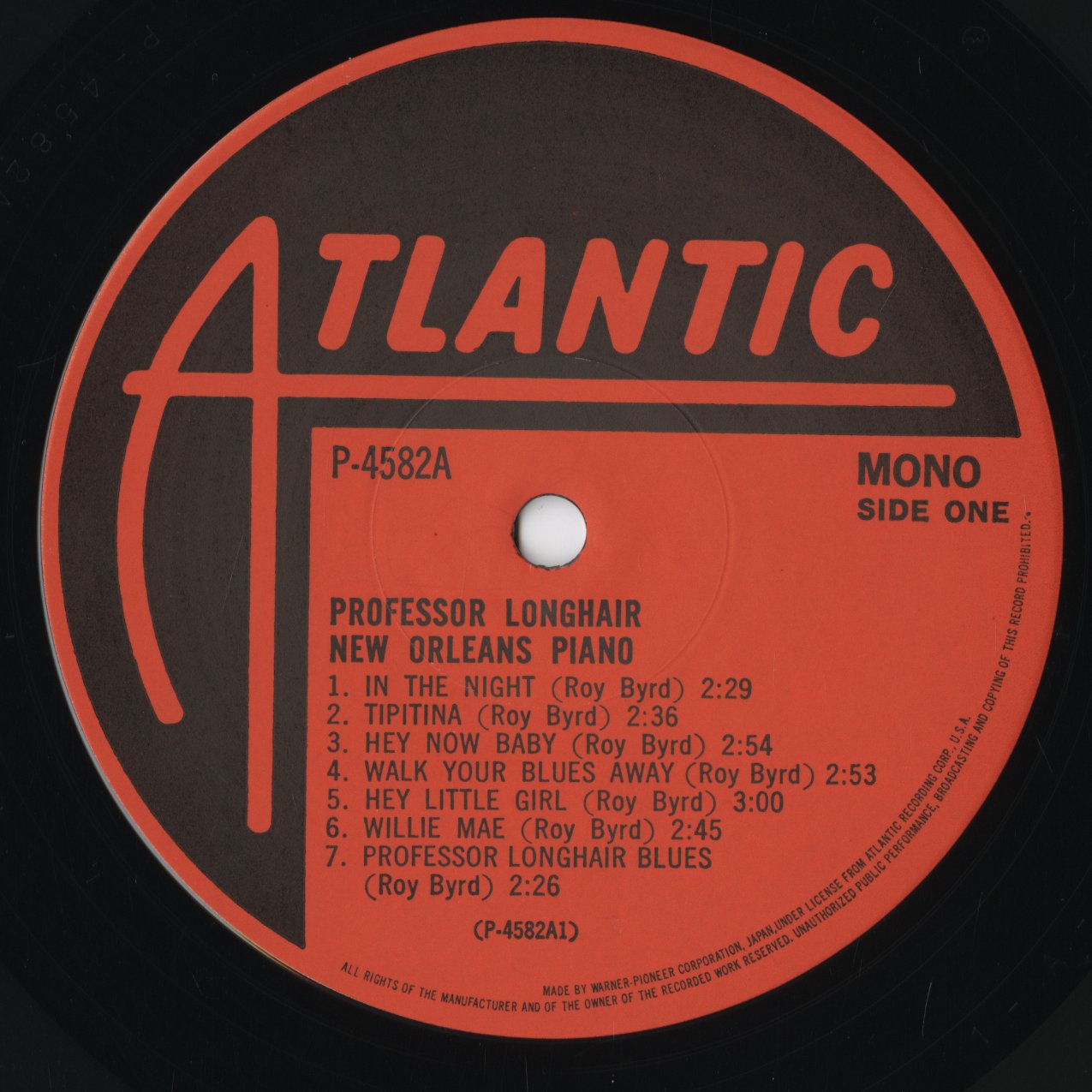 Professor Longhair - New Orleans Piano (P-4582A) 1977 JPN Atlantic|中古LP