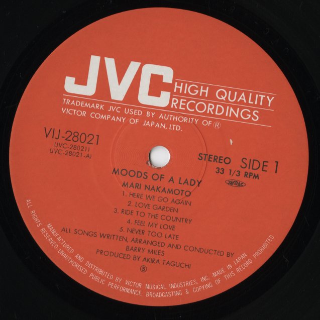 Mari Nakamoto - Moods Of A Lady (VIJ-28021) LP 1982 JPN JVC|中古LP
