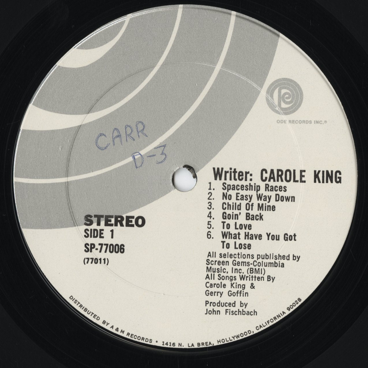 Carole King - Writer : Carole King (SP-77006) 1970 US Ode|中古LP