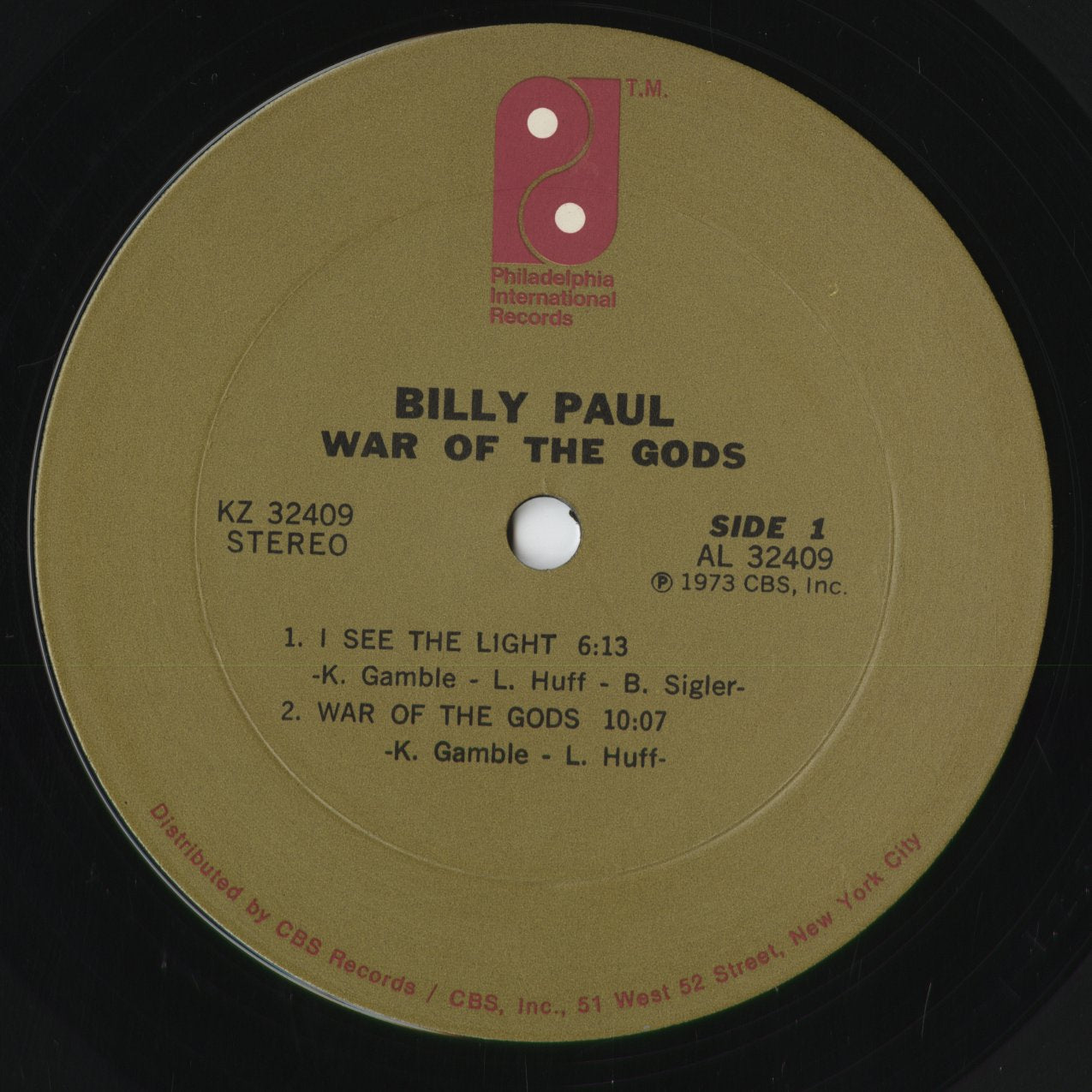 Billy Paul - War Of The Gods (KZ 32409) 1973 US Philadelphia International|中古LP