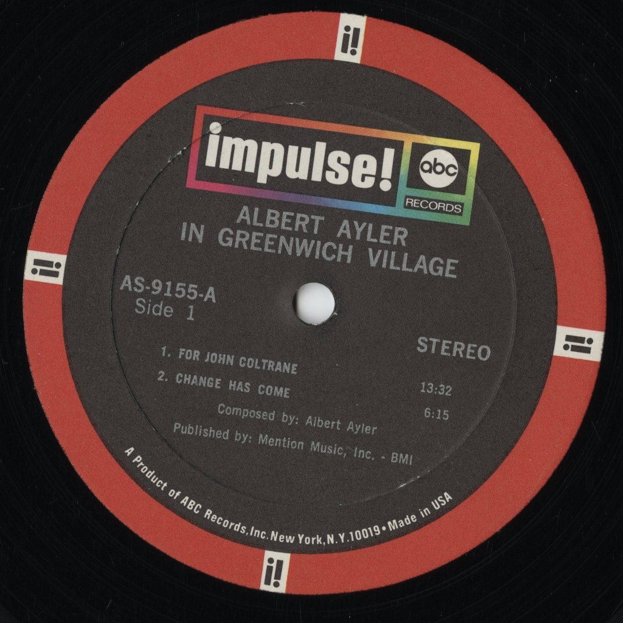 Albert Ayler - Albert Ayler In Greenwich Village (AS-9155) 1971 US Impulse|中古LP