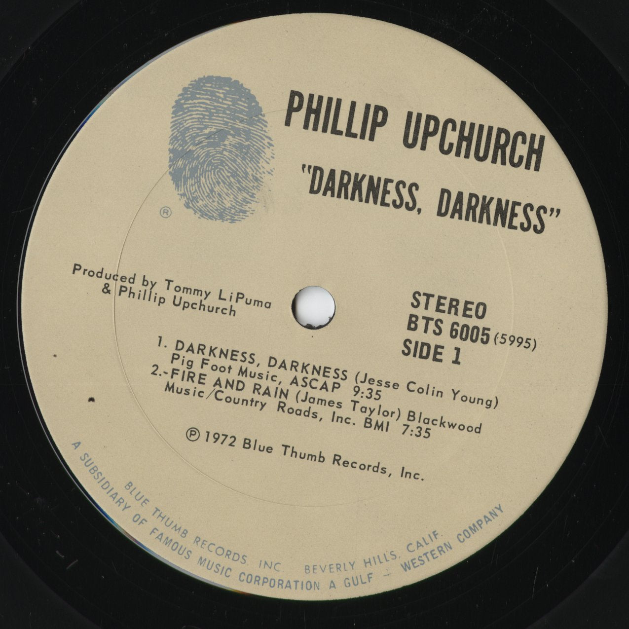 Phil Upchurch - Darkness, Darkness (BTS 6005) 1972 US Blue Thumb|中古2LP