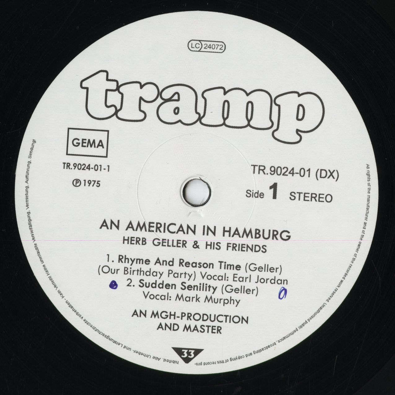 Herb Geller - An American In Hamburg - The View From Here (TRLP 9024) 2013 GER Tramp Records|中古LP