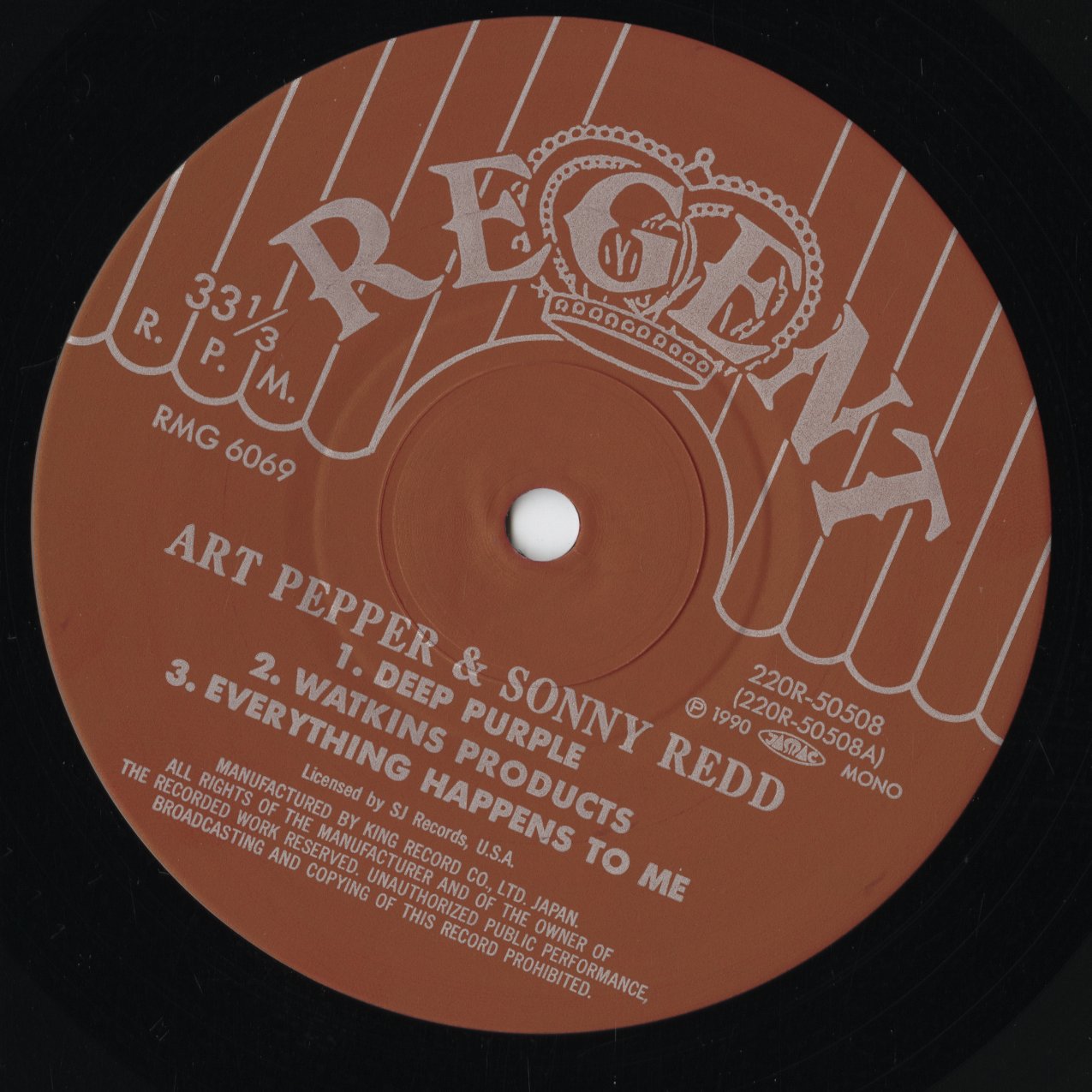 Art Pepper & Sonny Redd - Art Pepper & Sonny Redd (220R 50508) LP 1990 JPN Regent / King Record|中古LP