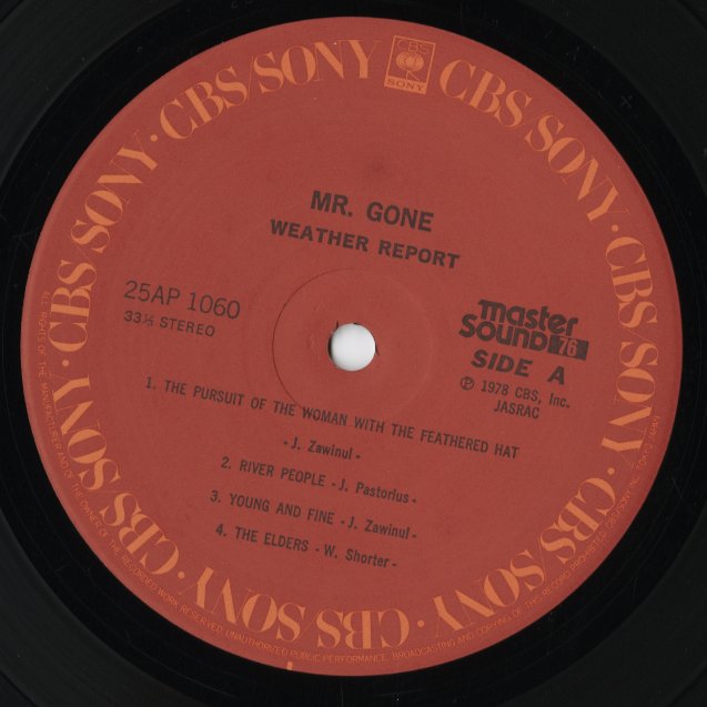 Weather Report - Mr. Gone (25AP1060) LP 1978 JPN CBS SONY / Mastersounds|中古LP