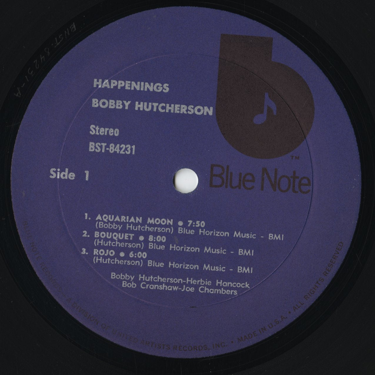 Bobby Hutcherson - Happenings (BST 84231) LP 1974 US Blue Note|中古LP