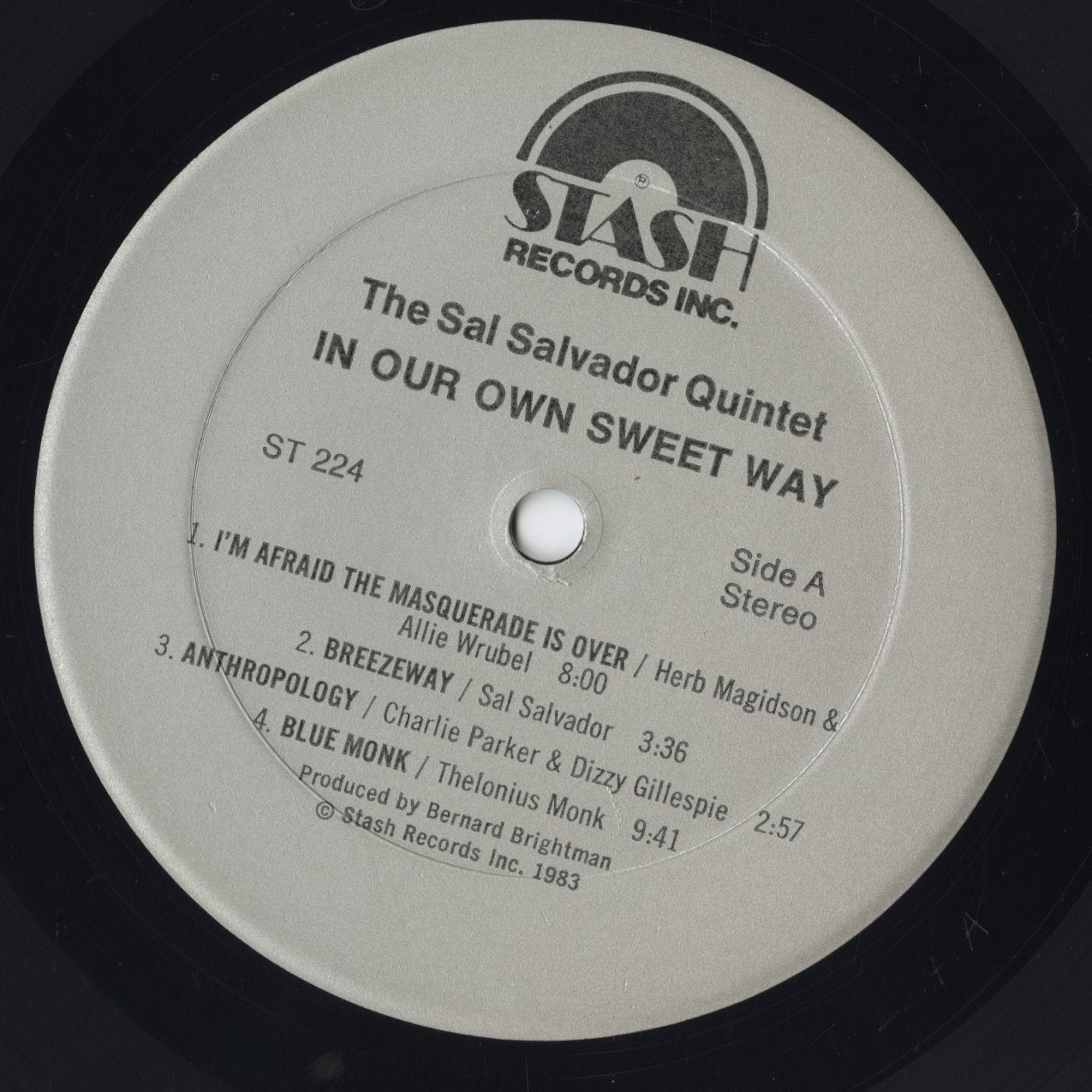 Sal Salvador - In Our Own Sweet Way (ST-224) 1983 US Stash|中古LP