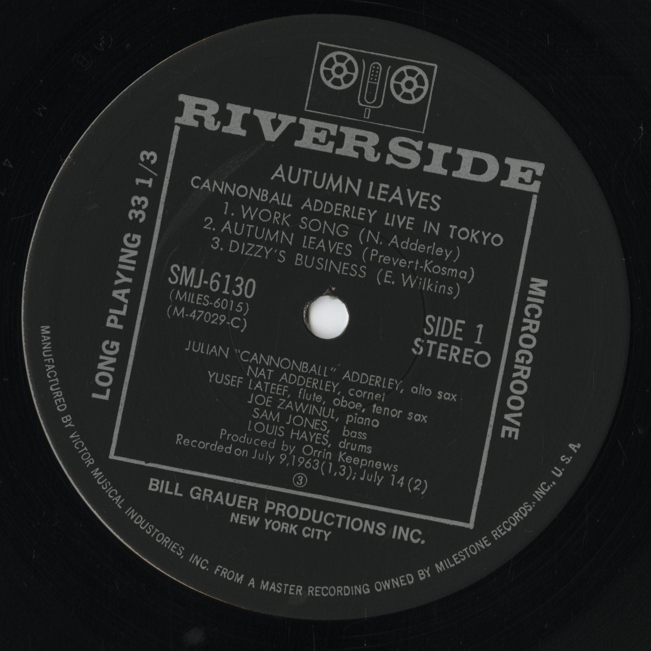 Cannonball Adderley - Autumn Leaves (SMJ-6130) 1976 JPN Riverside Records|中古LP