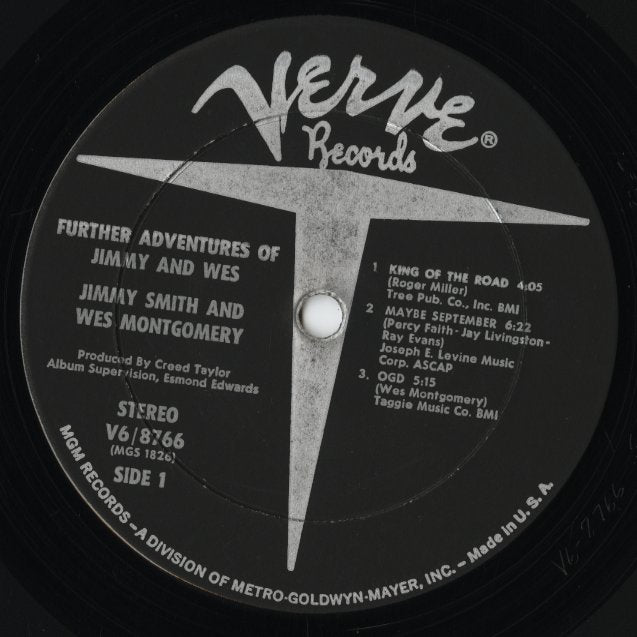 Jimmy Smith And Wes Montgomery / ジミー・スミス ウェス・モンゴメリー / Further Adventures Of Jimmy And Wes (V6-8766)