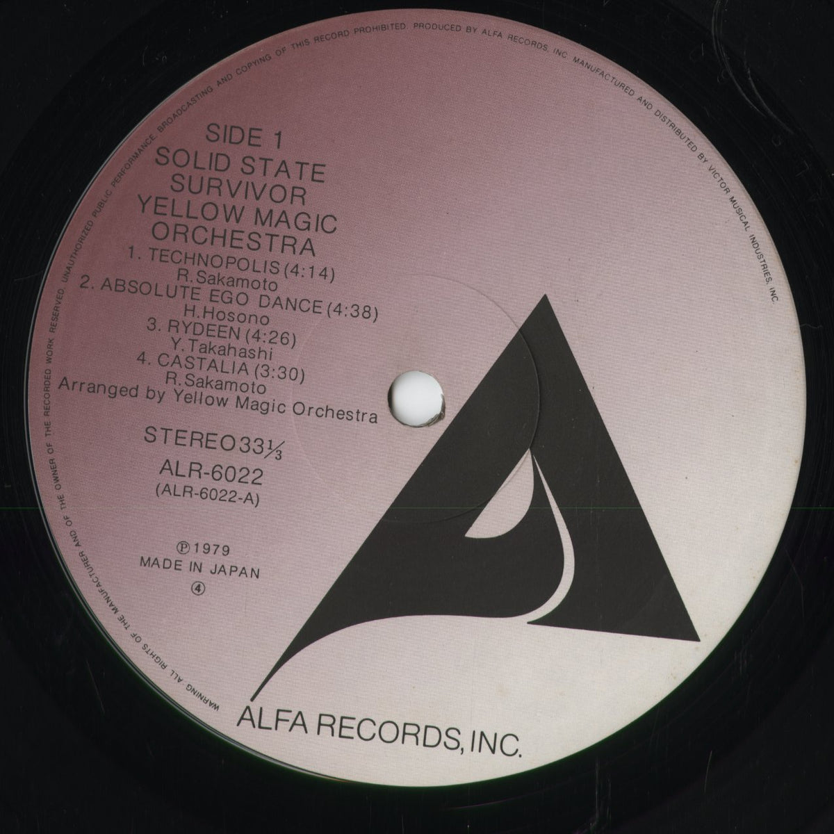 Yellow Magic Orchestra - Solid State Survivor (ALR-6022) Purple Label 1980 JPN Alfa|中古LP