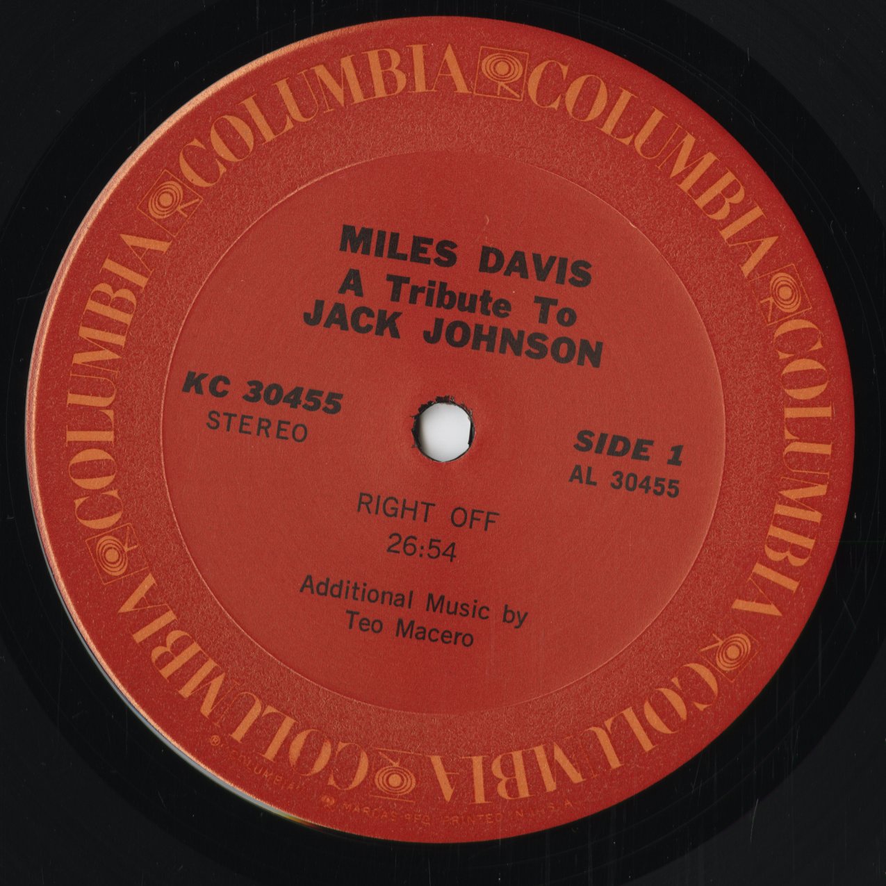 Miles Davis - A Tribute To Jack Johnson (KC 30455) 1971 US Columbia|中古LP