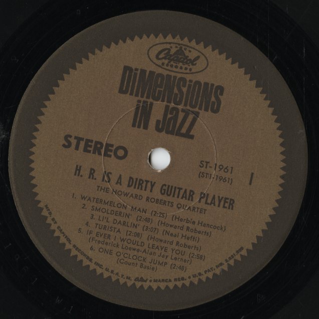 Howard Roberts / ハワード・ロバーツ・カルテット / H.R. Is A Dirty Guitar Player (ST 1961)
