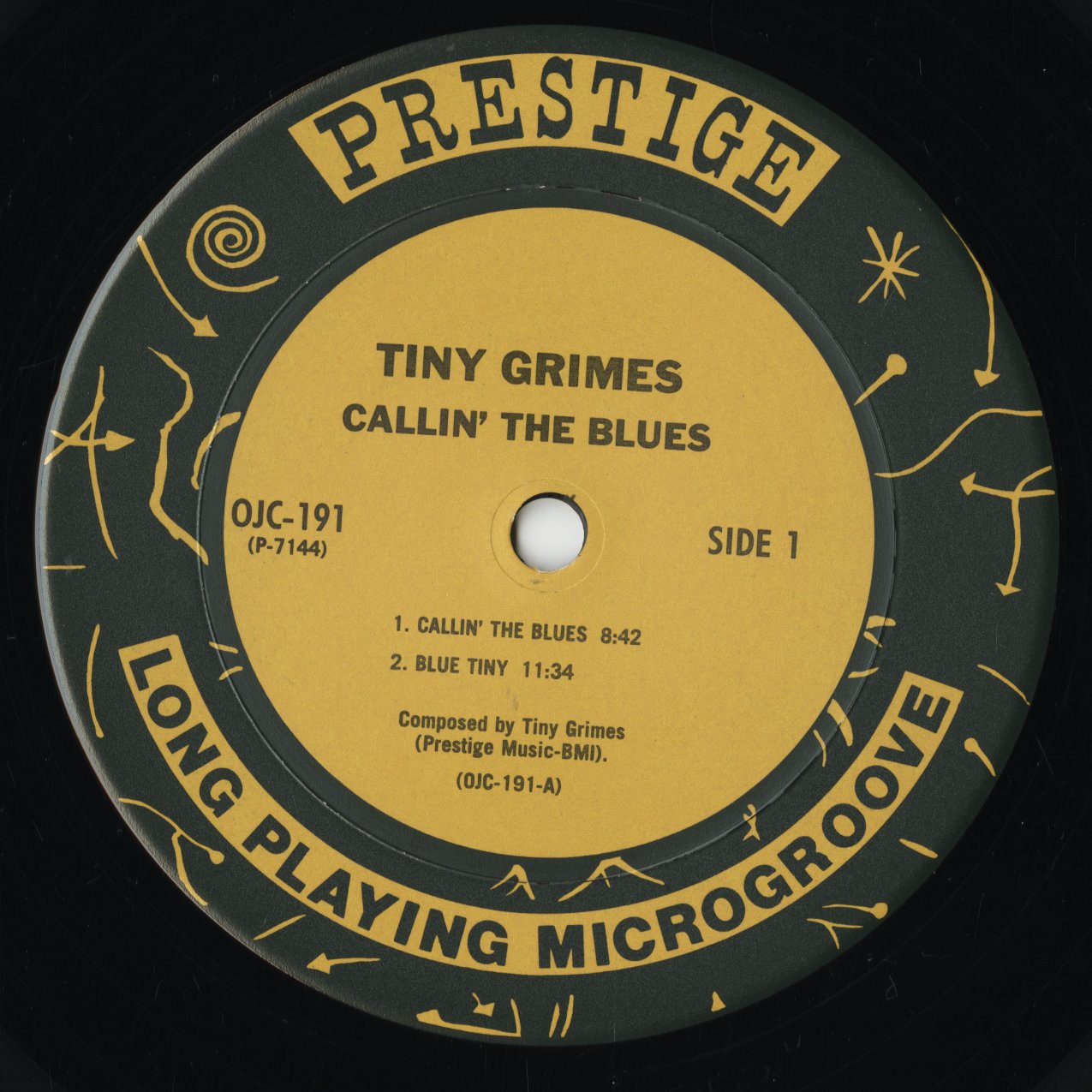 Tiny Grimes With J.C. Higginbotham – Callin' The Blues (OJC-191) LP 1985 US Prestige/OJC|中古LP