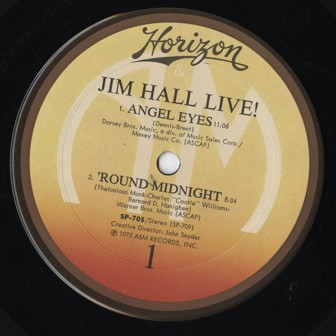 Jim Hall - Jim Hall Live! (SP-705) LP 1975 US A&M|中古LP