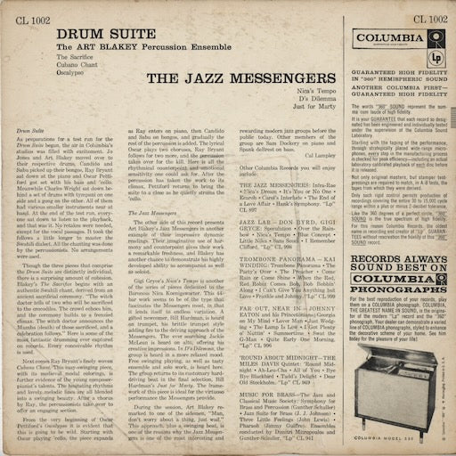 Art Blakey & The Jazz Messengers - Drum Suite (CL 1002) LP 1957 US Columbia|中古LP