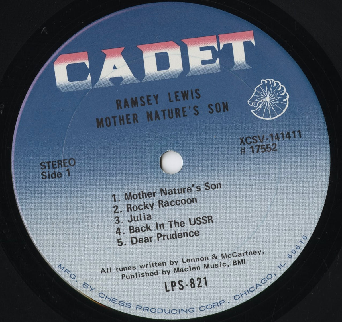 Ramsey Lewis - Mother Nature's Son (LPS821) 1969 US Cadet|中古LP