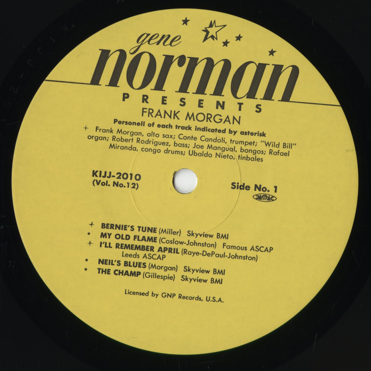 Frank Morgan - Frank Morgan With Conte Candoli And Machito's Rhythm Section (KIJJ-2010) 1990 JPN GNP Crescendo - キングレコード|中古LP