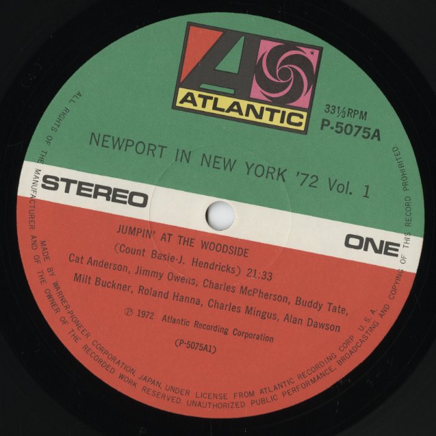 V.A. - Newport In New York '72 The Jam Sessions (P-5075~6A) Atlantic
label