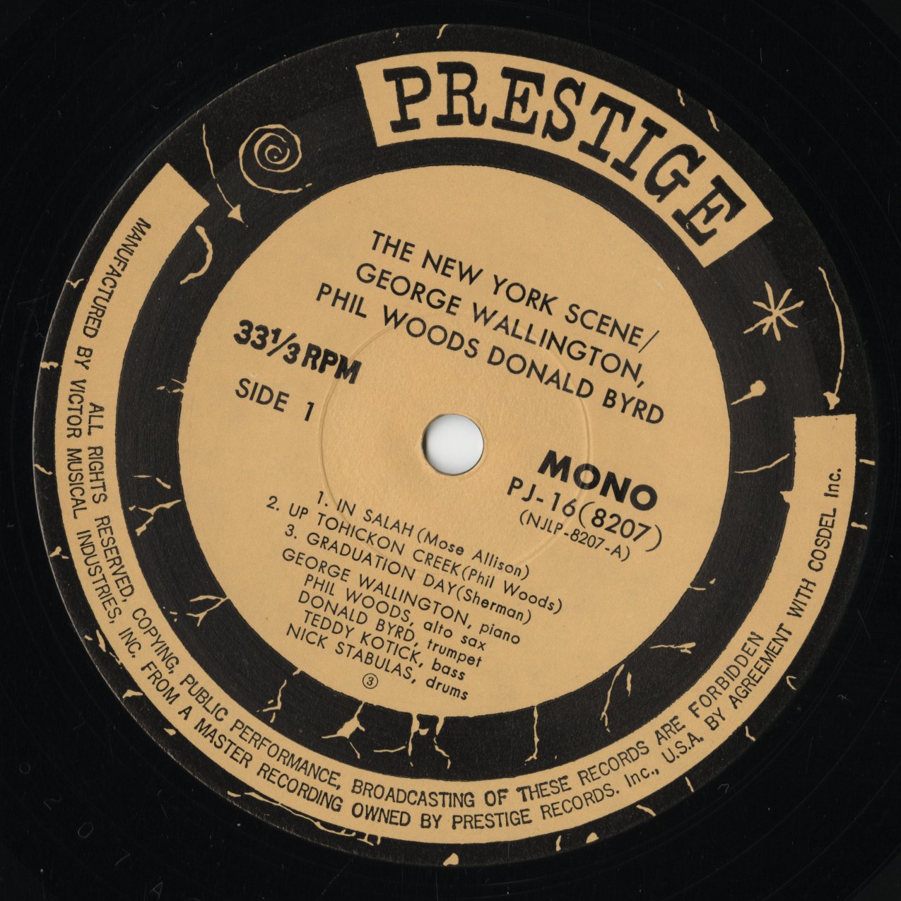 George Wallington - The New York Scene (PJ-16-8207) LP 1970 JPN Prestige|中古LP