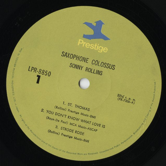 Sonny Rollins / ソニー・ロリンズ / Saxophone Colossus (LPR-8850) 1973 JPN Pressing