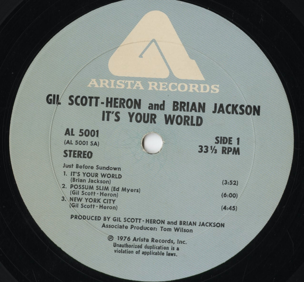 Gil Scott-Heron - It's Your World (AL 5001) 1976 US Arista|中古LP