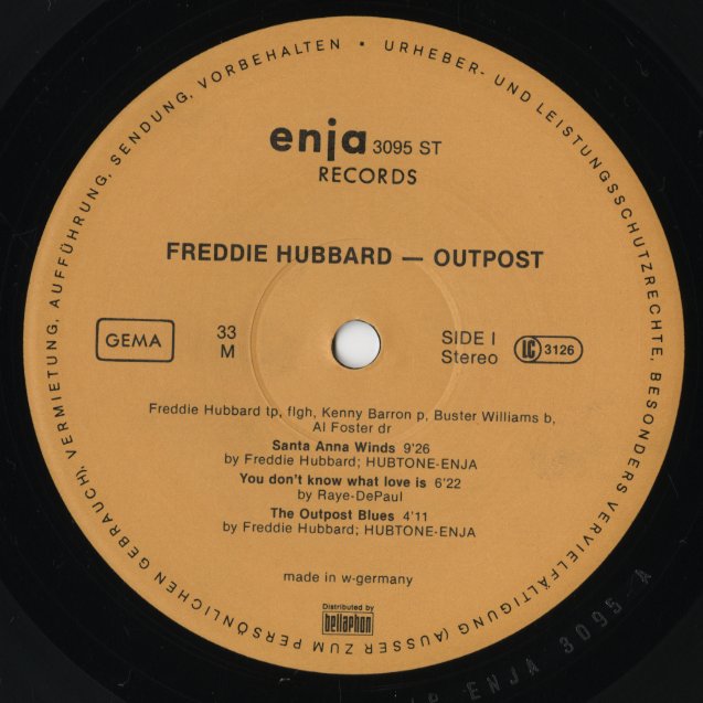 Freddie Hubbard - Outpost (enja 3095) LP 1981 GER enja|中古LP