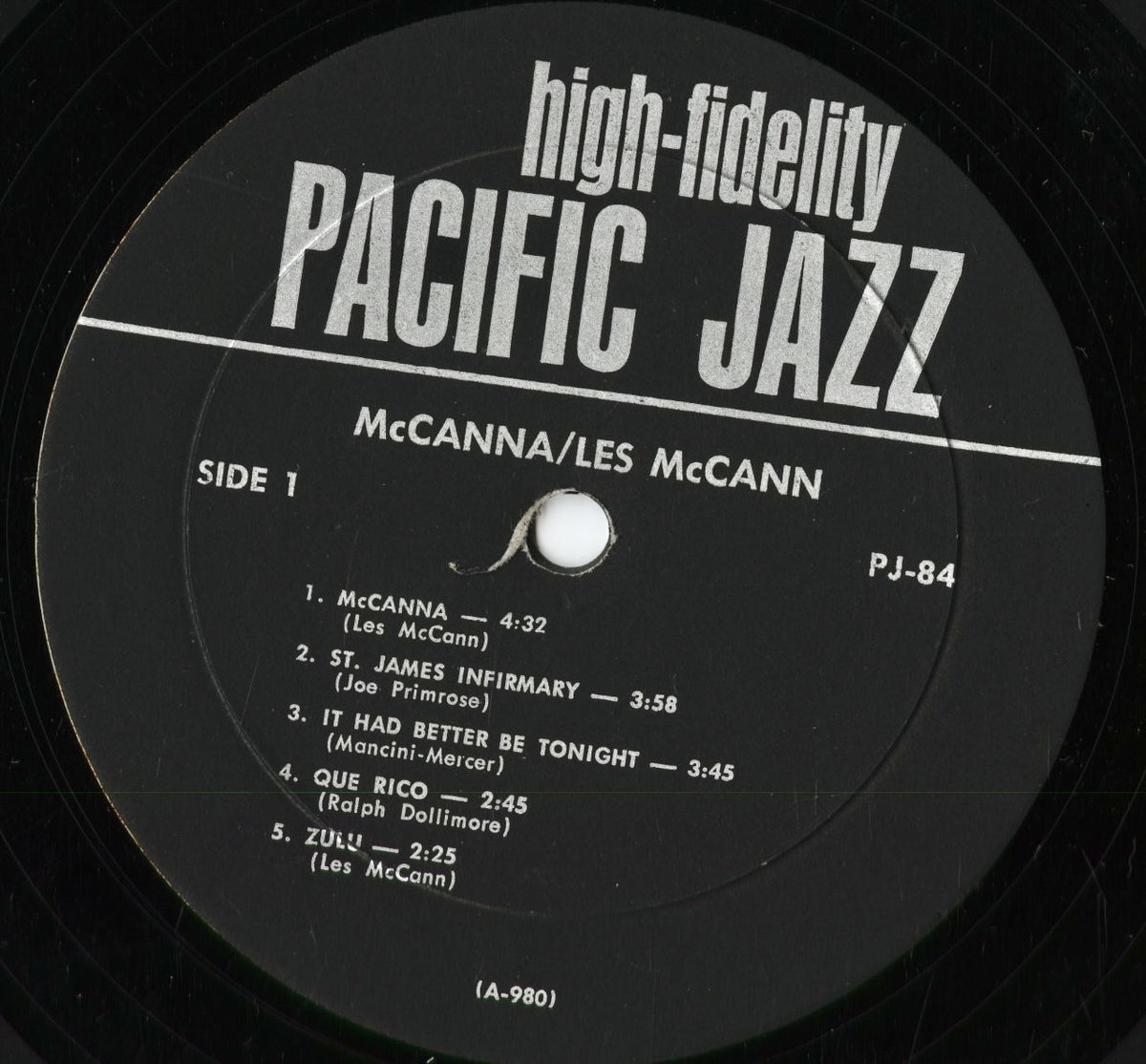 Les McCann - McCanna (PJ-84) 1964 US Pacific Jazz|中古LP
