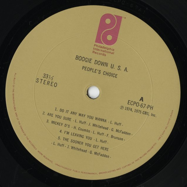 People's Choice / ピープルズ・チョイス / Boogie Down USA (ECPO-67-PH)