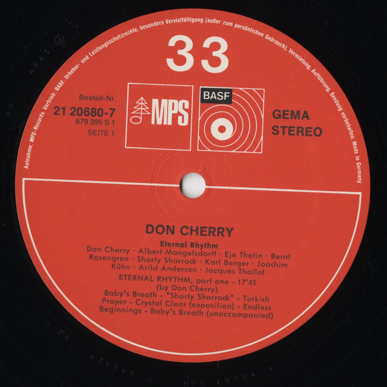 Don Cherry – Eternal Rhythm (21 20680-7) LP 1970's GER MPS-BASF|中古LP
