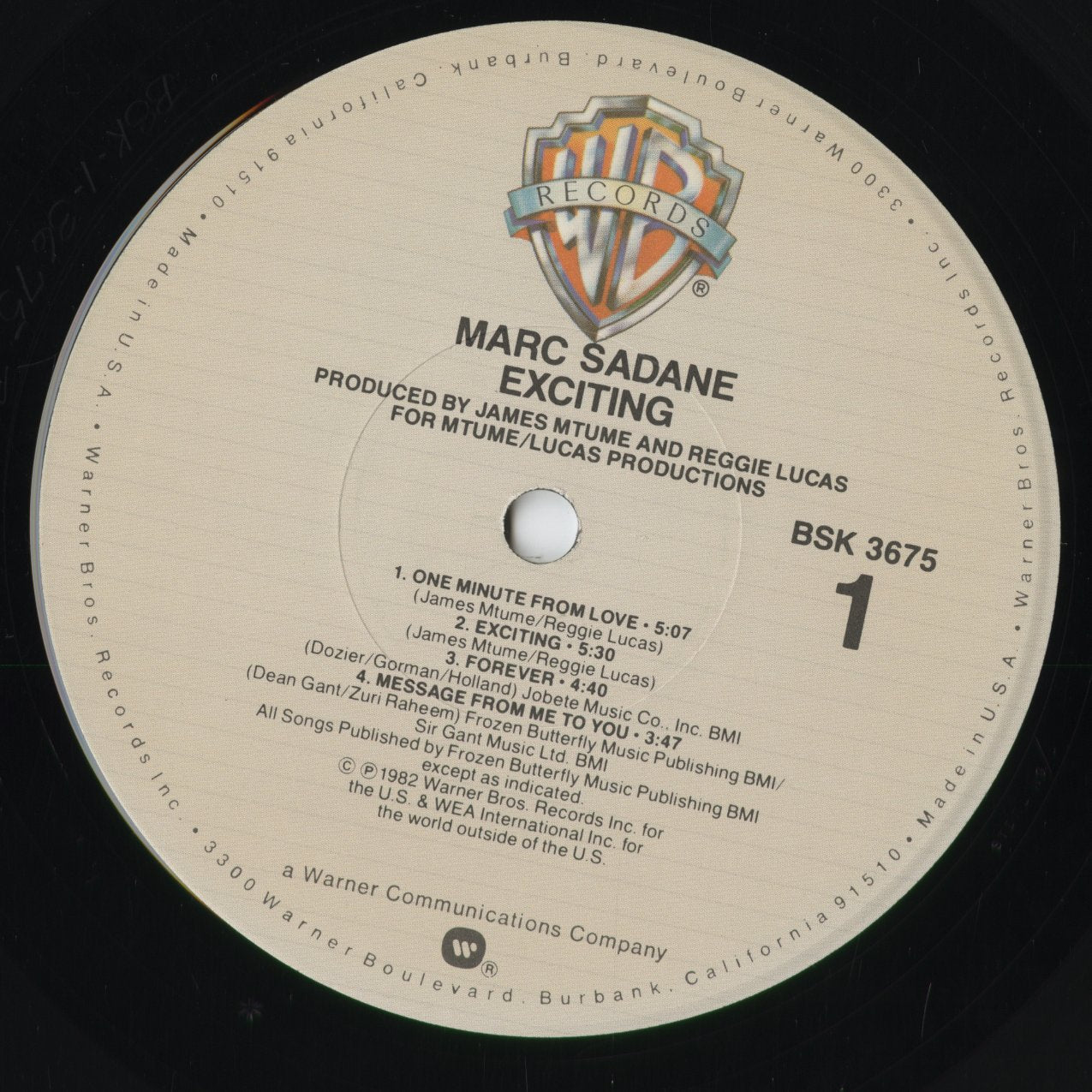 Marc Sadane - Exciting (BSK 3675) 1982 US Warner Bros|中古LP