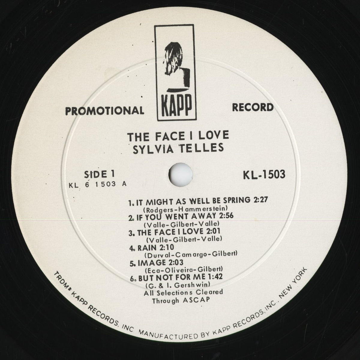Sylvia Telles - The Face I Love (KL-1503) LP 1963 US Kapp|中古LP