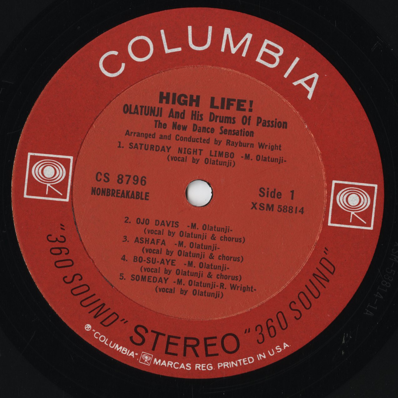 Olatunji - High Life! (CS8796) LP 1963 US Columbia|中古LP