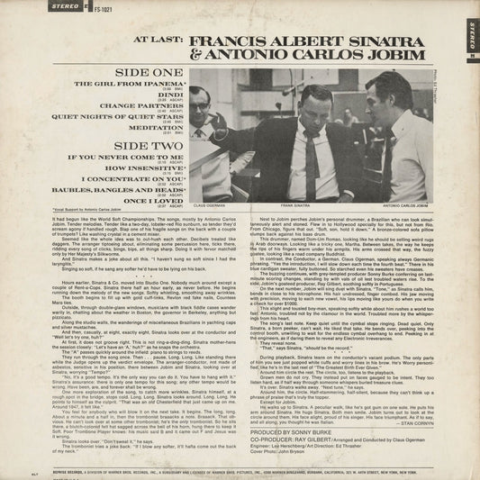 Francis Albert Sinatra & Antonio Carlos Jobim (FS 1021) 1967 US Reprise|中古LP