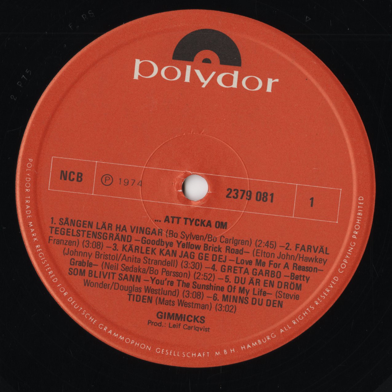 Gimmicks – ... Att Tycka Om (2379 081) LP 1975 SWE Polydor|中古LP
