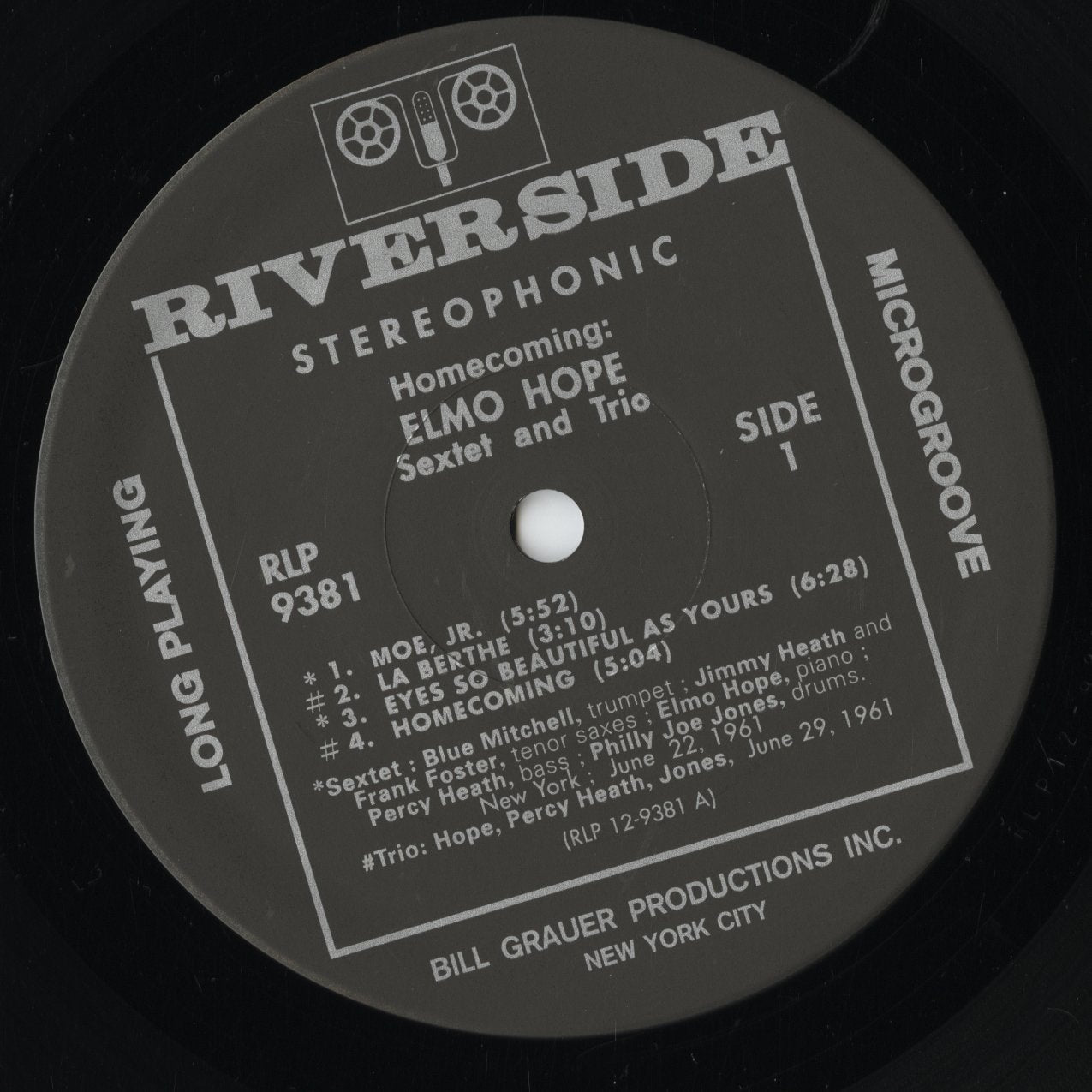 Elmo Hope - Homecoming! (VIJJ-30063) LP 1995 JPN Riverside|中古LP