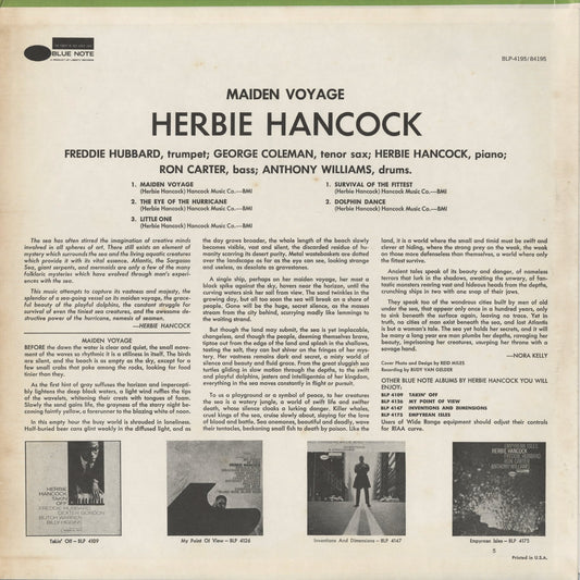 Herbie Hancock / ハービー・ハンコック / Maiden Voyage (BST 84195) - 1971 US BLUE NOTE -UA