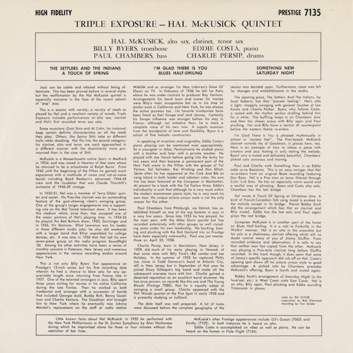 Hal McKusick - Triple Exposure (PR-7135) 1992 US Prestige|中古LP