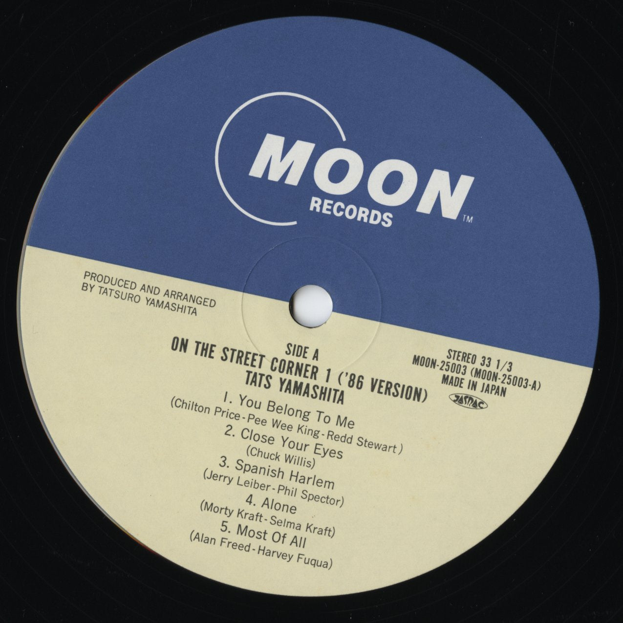 Tatsuro Yamashita / 山下達郎 / On The Street Corner 1 ('86 Version) (MOON 25003)