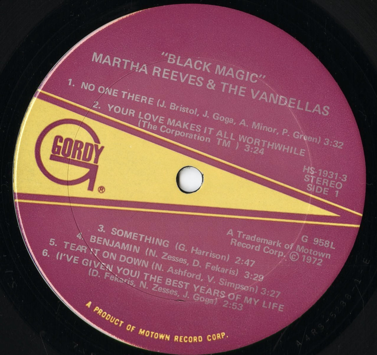Martha Reeves & The Vandellas - Black Magic (G 958L) 1972 US Gordy|中古LP