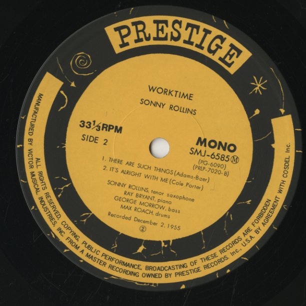 Sonny Rollins / ソニー・ロリンズ / Work Time (SMJ-6585M)