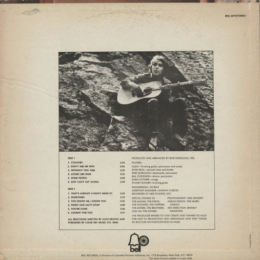 Alzo - Alzo 1972 (BELL6079) 1972 US BELL|中古LP