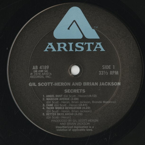 Gil Scott Heron / ギル・スコット・ヘロン ブライアン・ジャクソン / Secrets (AB 4189)