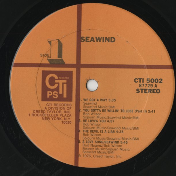 Seawind / シーウィンド (1976) (CTI 5002)