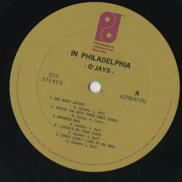 The O'jays / オージェイズ / In Philadelphia (ECPM-87PH)